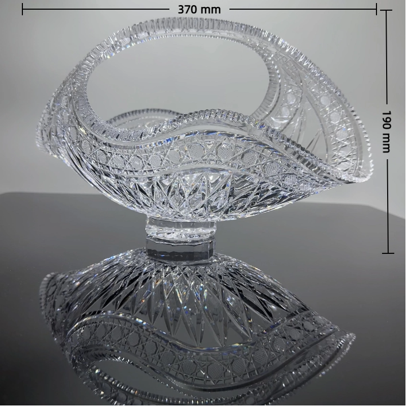 Sparkling carved crystal vase